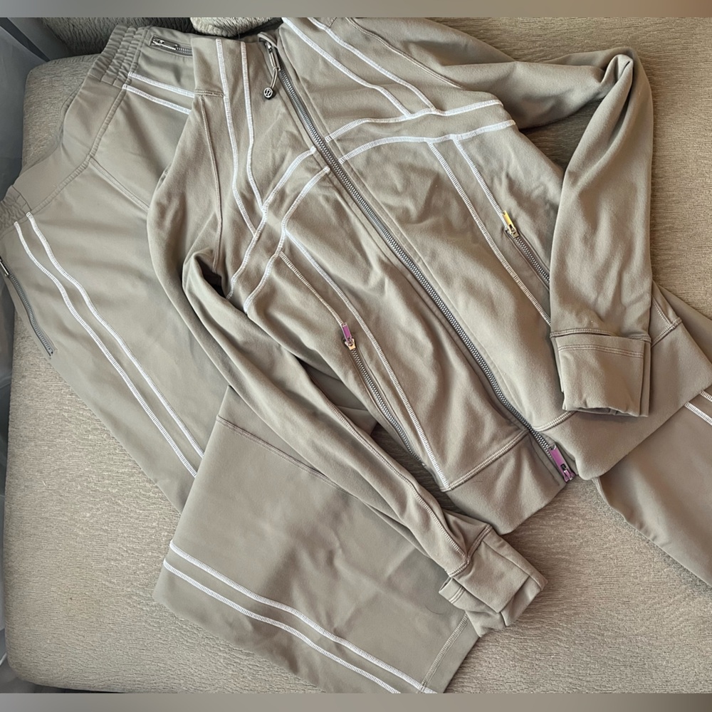 LuluLemon Tracksuit with White Stripes